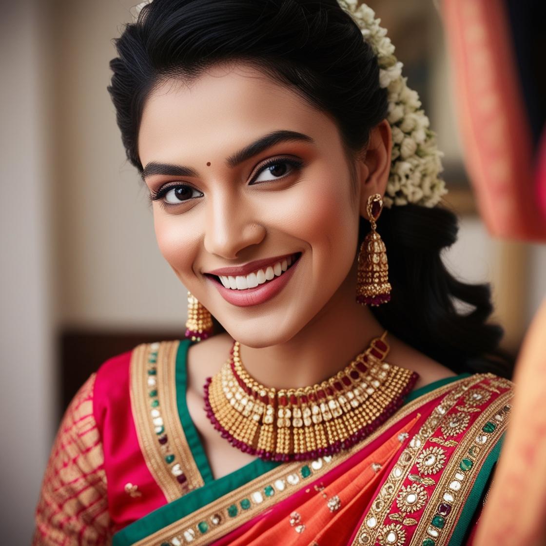 Indian Beautiful face lady of 20 years old with indian traditional dress as Miss India Stellar 2025 winner (1)