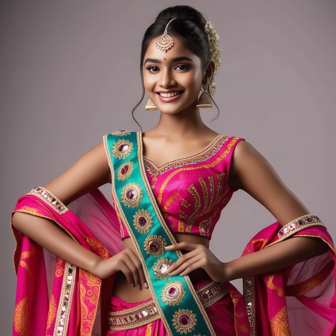 Indian Beautiful face lady with assamese traditional dress as Miss India Stellar 2024 winner (2)