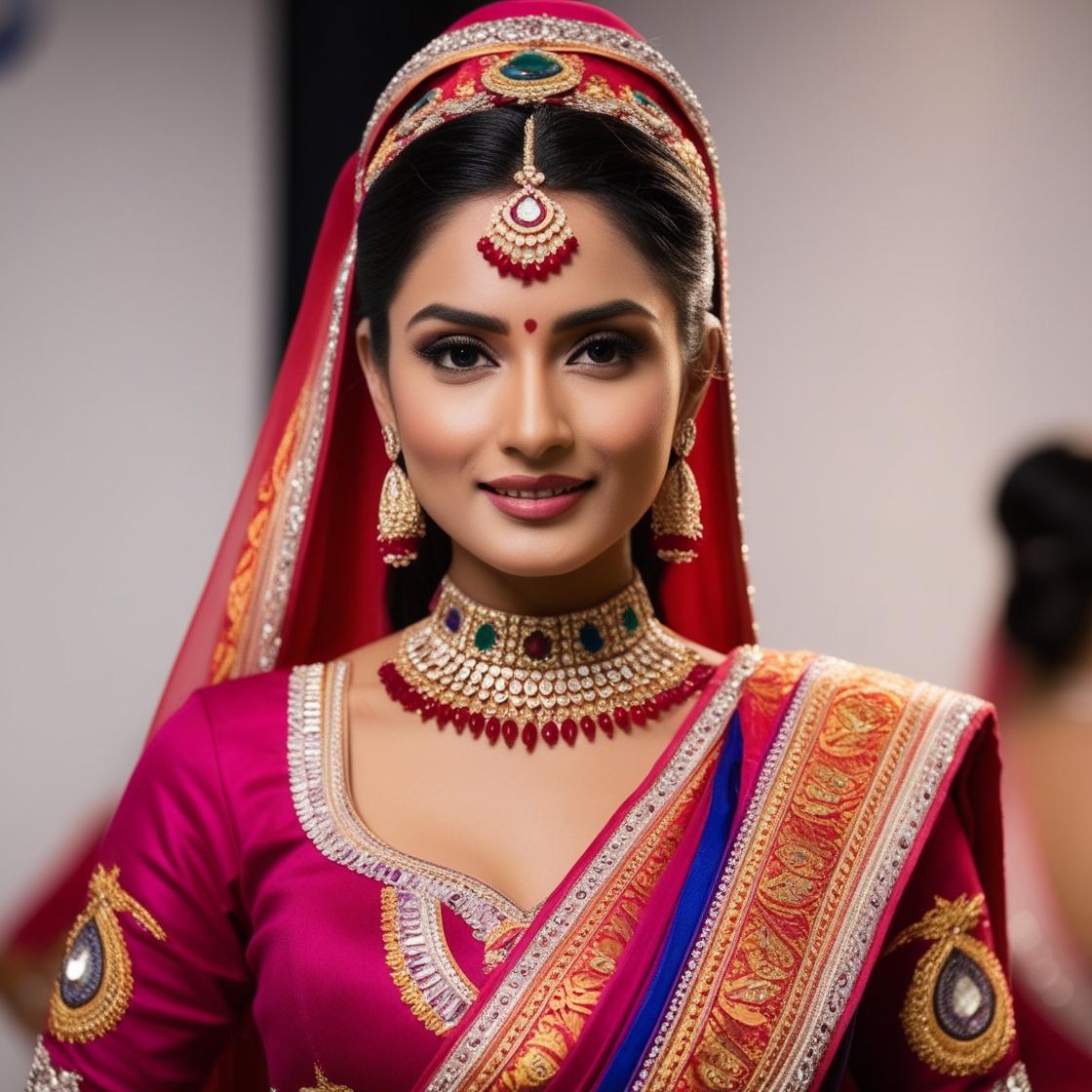 Indian Beautiful face lady with assamese traditional dress as Miss India Stellar 2024 winner